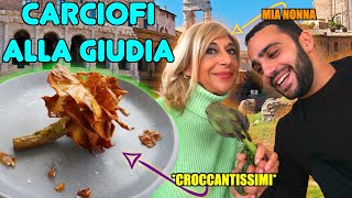 COME FARE I CARCIOFI ALLA GIUDIA PERFETTI😱😋 co nonna Emma [upl. by Yoong]