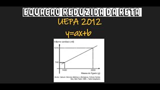 Resolvendo Exercício da UEPA equação reduzida da reta [upl. by Feetal863]