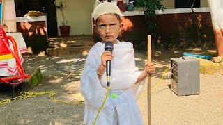 Mahatma Gandhi Speech by Rish Shivaji Vispute Lkg Class  Sanskar English midiam school lasalgaon [upl. by Dempster423]