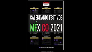 Calendario laboral México 2021  Días Festivos Mexicanos para 2021 Feriados y Puentes MÍRALO [upl. by Cadmarr]