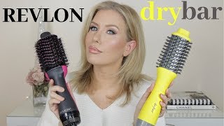 NEW Drybar Double Shot Blow Dryer Brush vs Revlon One Step Volumizer  Demo and Comparison [upl. by Sirromal]