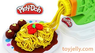 Learn Colors Play Doh Pasta Machine Making Spaghetti and Meatballs Surprise Toys Fun For Kids [upl. by Vina]