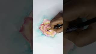 Drawing a rose in watercolour art [upl. by Nalim234]