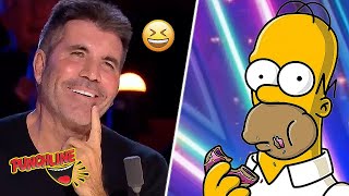 Funniest CARTOON Impressions On BGT That Simon Cowell Loved [upl. by Yran]