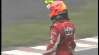 F1 Suzuka 2005 FP3 Schumacher FAST Wet Lap and CRASH [upl. by Rafaellle713]