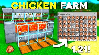 EASIEST Chicken Farm Tutorial in Minecraft Bedrock 121 [upl. by Oralee679]