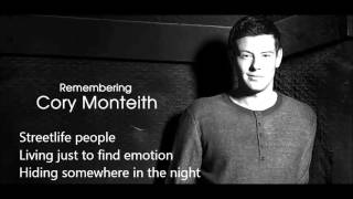 Dont Stop Believing  Lyrics  TRIBUTE to Cory MonteithFinn Hudson Glee [upl. by Valerye]