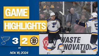 Game Highlights Blues 3 Bruins 2 OT [upl. by Eliezer]