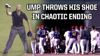 Both teams chase umpire off the field a breakdown [upl. by Htinek]