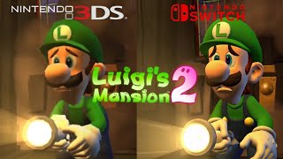 Luigis Mansion 2 HD Nintendo Switch Vs 3DS  Side by Side Gameplay Comparison [upl. by Ecnav]