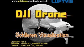 The DJI Drone is Visualised through Luftvis Schlieren Flow separation happens on the top [upl. by Rebna]