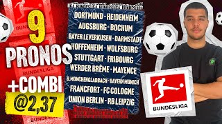 Pronostic foot Bundesliga  Nos 9 pronos BGladbach Bayern Union Berlin Leipzig Dortmund [upl. by Higgs]