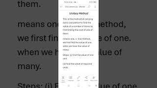 what is Unitary Method Unitary method calculation shorts unitarymethod maths [upl. by Barbette67]