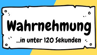 Menschliche Wahrnehmung in Pädagogik und Psychologie in unter 120 Sekunden erklärt  ERZIEHERKANAL [upl. by Alison336]