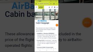 airBaltic Cabin Baggage allowance airbaltic airplane airlines baggageallowance cabin baggage [upl. by Bihas]