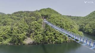 진천군 출렁다리 드론 촬영dji mini4pro Jincheongun Cholleong Bridge [upl. by Llekim]