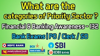 Categories of Priority Sector   Financial amp Banking Awareness  132  Bank Exams  PO  Clerk  SO [upl. by Bj196]