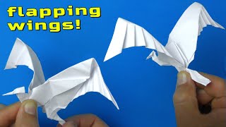 Flapping wings paper crane How to make origami crane out of paper Easy DIY paper bird origami [upl. by Carr]