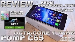 POMP C6S 55quot REVIEW NFCOctaCore 17GHz MTK6592 2GB RAM32GB ROM DualSIM  1920x1080 FHD White [upl. by Elades]