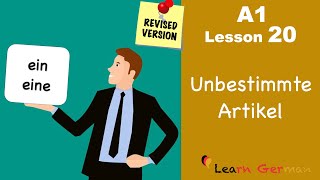 Revised  A1  Lesson 20  Indefinite Articles in German  Unbestimmte Artikel  Learn German [upl. by Delacourt]