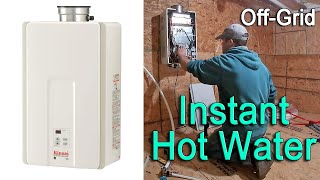 Rinnai V65iP Tankless Water Heater Installation in our OffGrid Home [upl. by Zampino266]