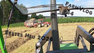 Das erste Heu 2024  Mähen Kreiseln Schwaden Einfahren  FarmVlog54 [upl. by Yttam]