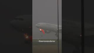 STORMY landing of MALAYSIA AIRLINES A330300 at Kuala Lumpur Airport shorts aviation a330 plane [upl. by Coad92]