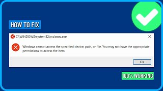 Fix Windows Cannot Access the Specified Device Path File You May Not Have Appropriate Permissions [upl. by Onirefes]