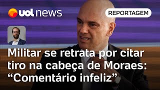 Militar se retrata por falar em tiro na cabeça de Moraes Comentário infeliz  Aguirre Talento [upl. by Annaig]