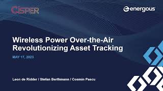 Energous amp Cisper Webinar Wireless Power Over the Air Revolutionizing Asset Tracking [upl. by Romito]