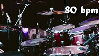 80 Bpm Drum Track Batería  Straight Beat Eighth Notes [upl. by Nylirret]