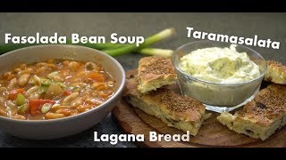 Top 3 Traditional Greek Recipes  Fasolada  Lagana  Taramosalata  DoStathi [upl. by Gautious]