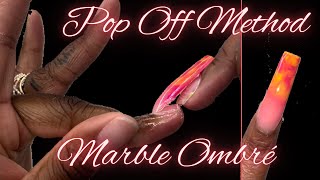 ✨POP OFF METHOD FOR ACRYLIC amp POLYGEL  Marble Ombre Design  How To Use This Method For Press Ons [upl. by Paton]