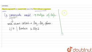 Oparin opined that coacervate was the first cellular organism [upl. by Rehptosirhc403]