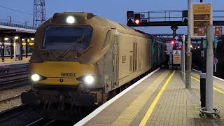 DRS Nuclear Flask Train With 68003 Astute  NTS 68006Pride Of The North Passing Ashford 111124 [upl. by Reedy]