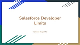 Salesforce Developer Limits  Governor Limits in Salesforce [upl. by Balling]