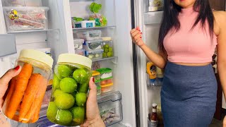 ෆ්‍රිජ් එකෙන් සල්ලි ඉතුරු කරමු 😮 Fridge organization ideas 😍 How To Store vegetables in Fridge [upl. by Goldina]