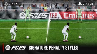 EA Sports FC 25  PS5 vs PS4 Comparison  Signature Penalty Styles [upl. by Allyn]