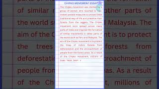 Chipko Movement Essay [upl. by Ellenrad]