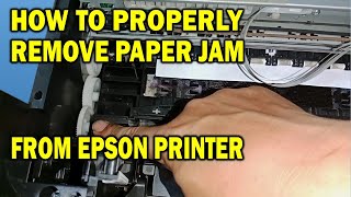 How To Properly Remove Paper Jam From The Epson EcoTank Printer ET2800 ET2700 L3250 L3210 Etc [upl. by Yessac383]