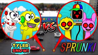 Drone Catches TYLER amp SNOWI vs EVIL SPRUNKI IN REAL LIFE HORROR SPRUNKI GAME [upl. by Rossy288]