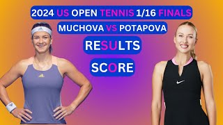 Karolina Muchova vs Anastasia Potapova Results amp Score 2024 US Open Tennis 116Finals [upl. by Elliven997]