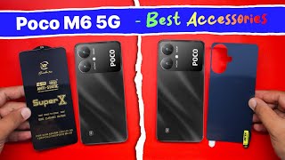 Poco M6 5G Tempered Glass and Clear Back Protector  Best Accessories for Poco M6 5G [upl. by Vidovik]