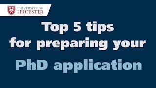 Top 5 tips for preparing your PhD application [upl. by Rolyak]