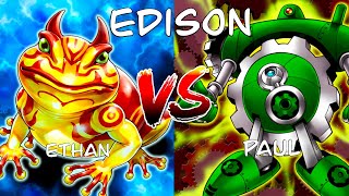 Yugioh Frog Monarch vs Machina Gadget Edison Format Gameplay at Card Addiction [upl. by Portwine]