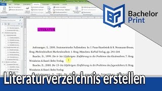 LITERATURVERZEICHNIS ERSTELLEN  Bachelorarbeit amp Hausarbeit  Word [upl. by Eveineg]