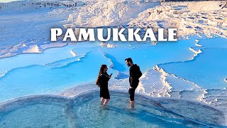 PAMUKKALE In Winter  Hot spring pools and Hierapolis  Turkey Travel Vlog  Eastern Europe Travel [upl. by Alysa]