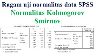 Ragam uji normalitas data SPSS  Normalitas Kolmogorov Smirnov [upl. by Nyladnarb]