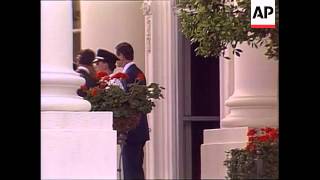 Soviet Union leader Mikhail Gorbachev and his wife Raisa arrive at the White House for trip to Camp [upl. by Marla137]