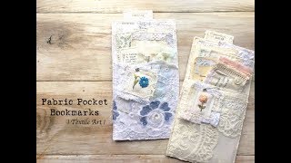 Fabric Pocket Bookmarks  Textile Art [upl. by Nyladnar291]